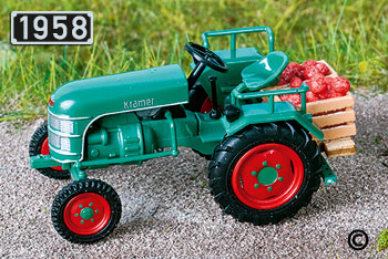 Traktor Kramer KL 11 mit Bandsägenanbau H0 Auto Modell 1:87 Busch 40069 